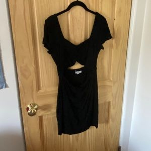Black ribbed dress
